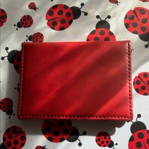 Red Leather Card Holder